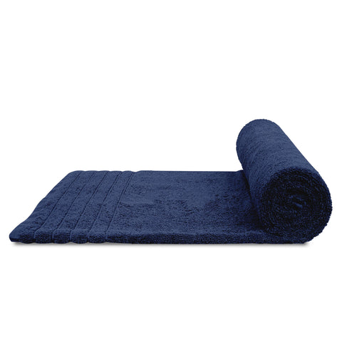 Tens Towels navy wrap-around bath sheet showing generous size