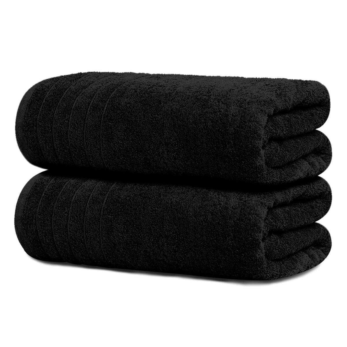 Tens Towels pack of 2 extra large bath sheets in black for luxurious full-coverage drying.