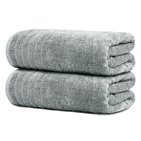 Tens Towels two-pack oversized bath sheets measure 35x70 inches for full-body wrap.