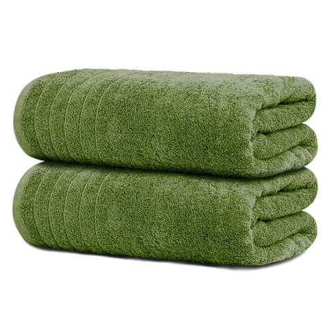 Tens Towels two oversized bath sheets in green for wrapping after a bath