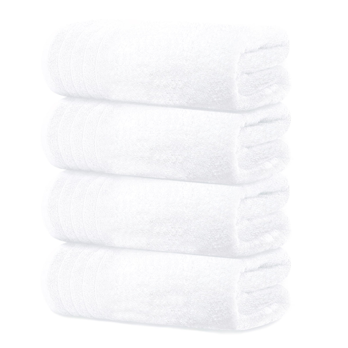 Tens Towels four-pack of extra-large towels displayed for spa-like bathroom comfort