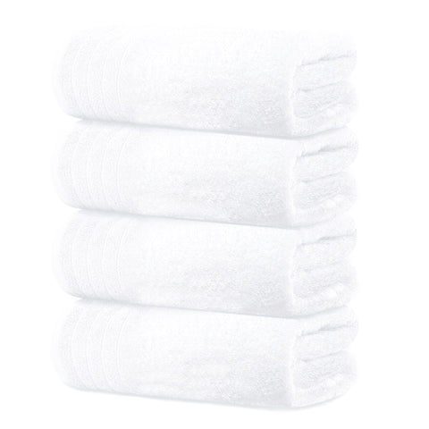 Tens Towels four-pack of extra-large towels displayed for spa-like bathroom comfort