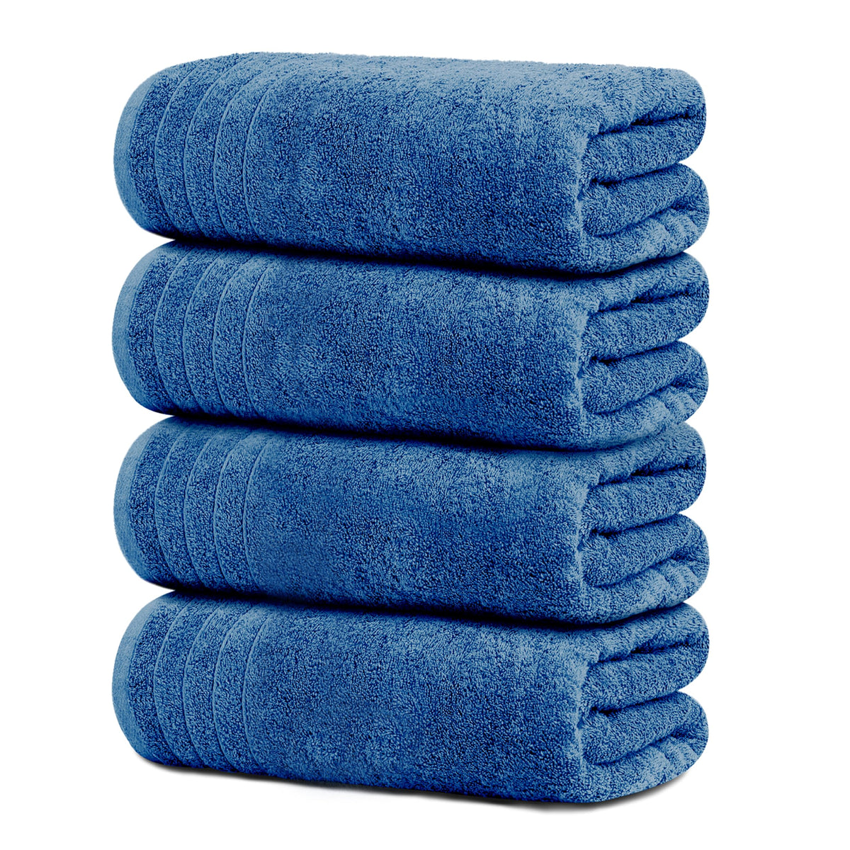Tens Towels four-pack blue bath towel, soft and highly absorbent.