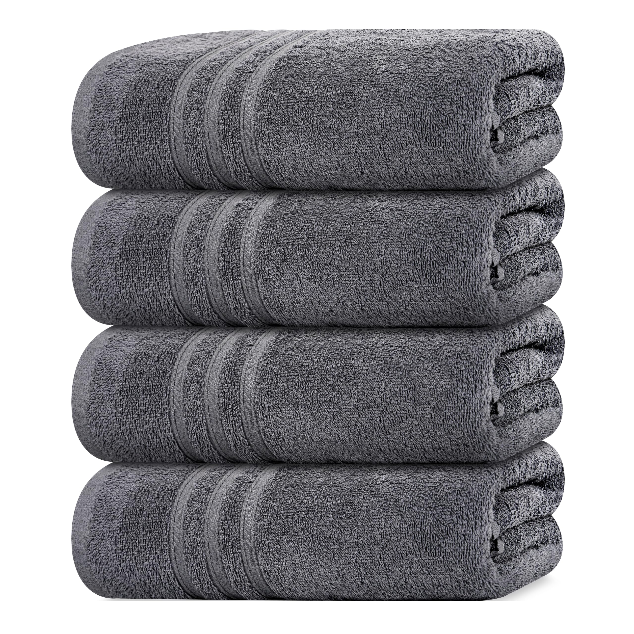 Tens Towels dark grey pack4 bath towels 27x54 inches for daily use