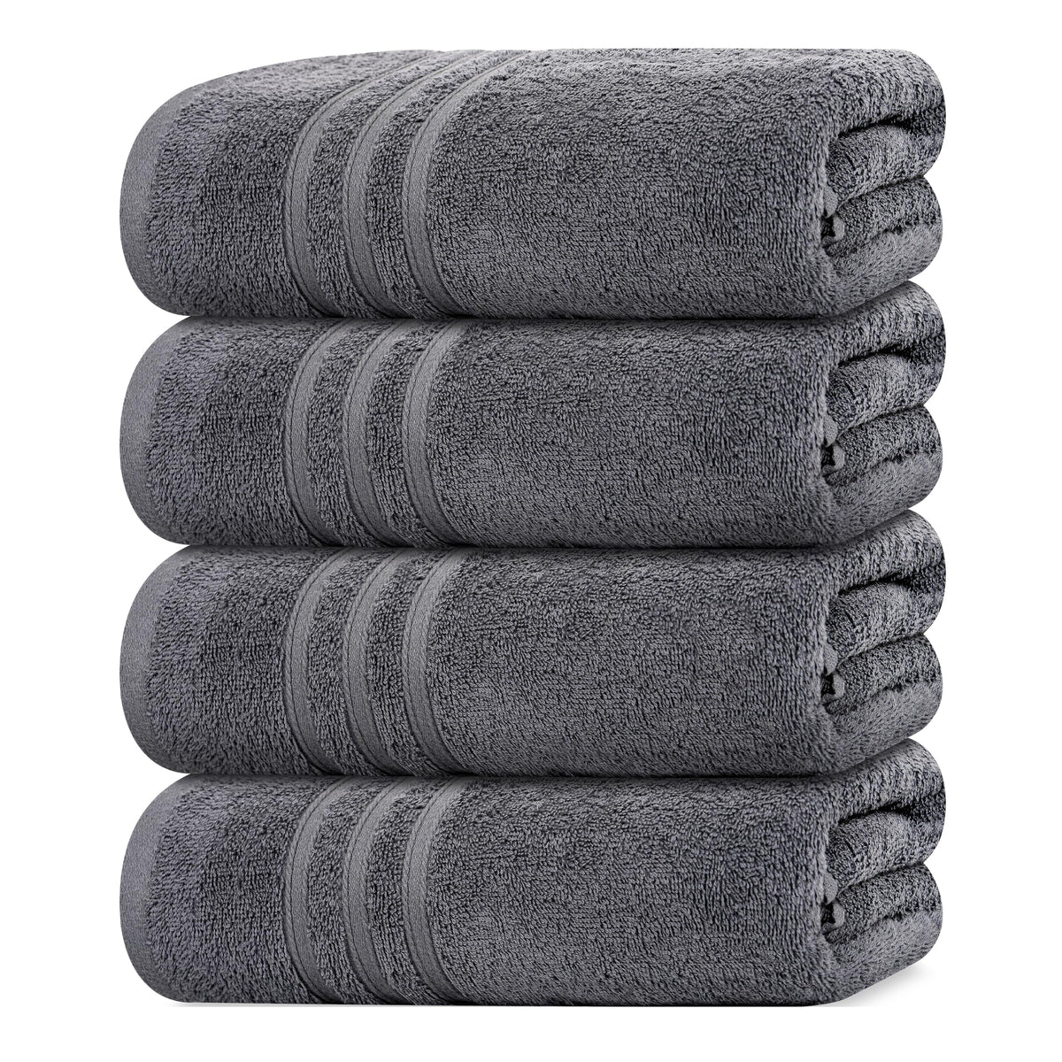 Tens Towels dark grey pack4 bath towels 27x54 inches for daily use