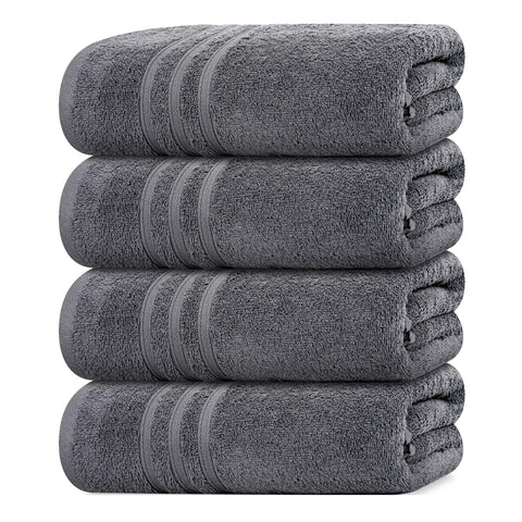 Tens Towels dark grey pack4 bath towels 27x54 inches for daily use