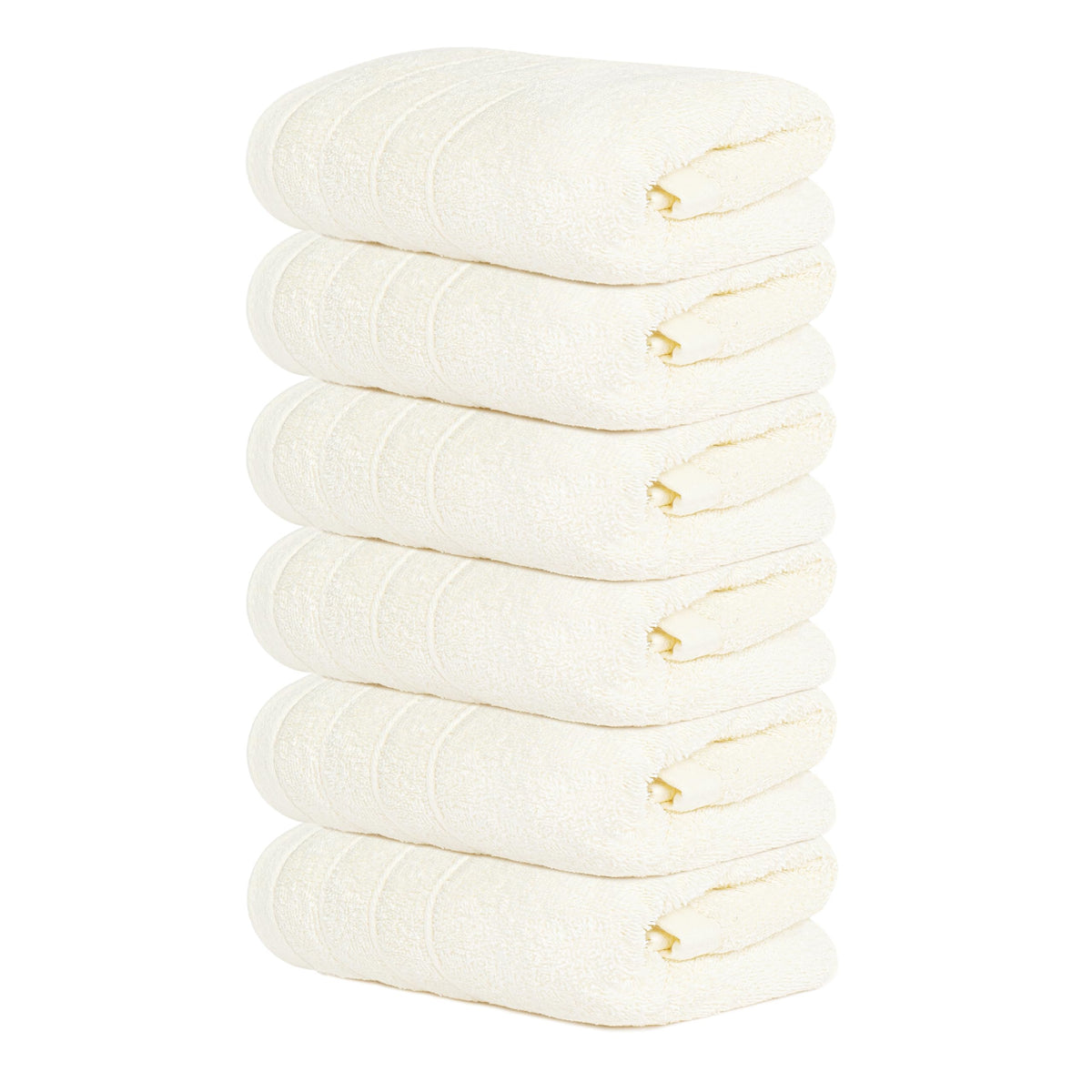 Tens Towels cream hand towels six-pack, 16x28, soft and absorbent for daily use