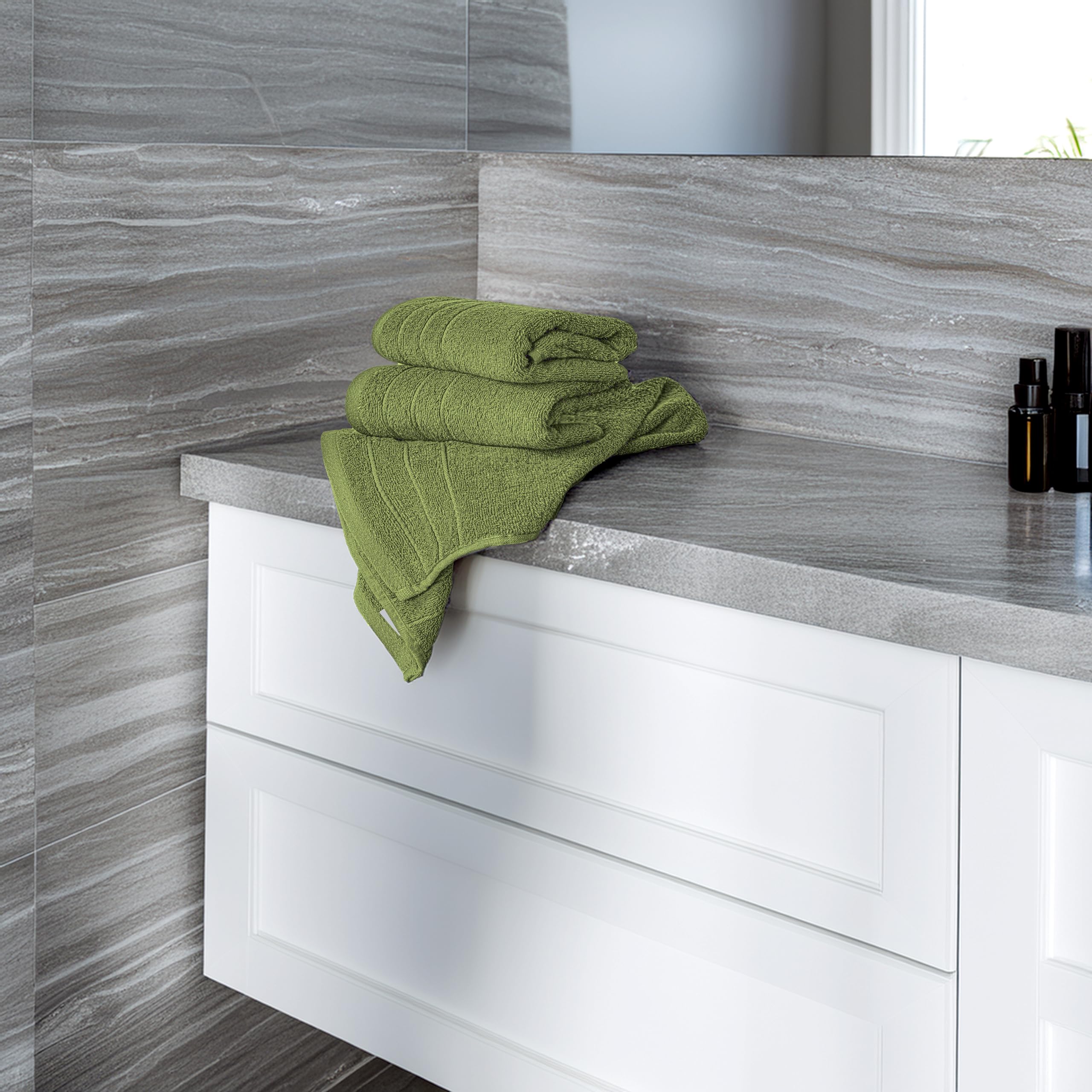 Tens Towels lightweight 16x28 hand towel on rack demonstrates quick-dry performance