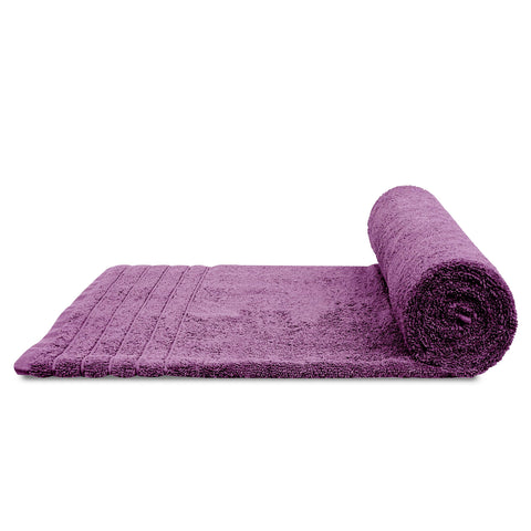 Purple towels add a spa-like splash to your bathroom routine.