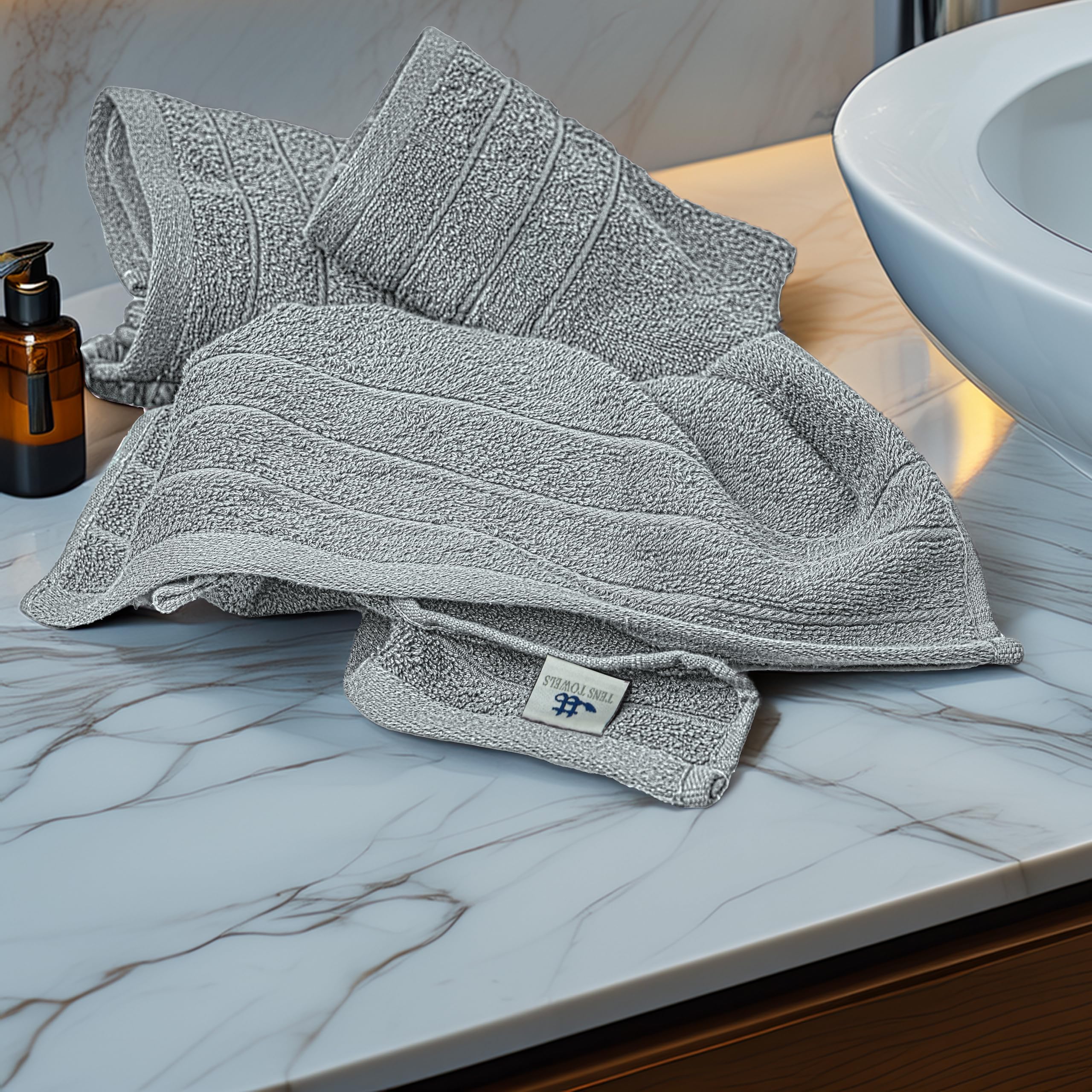Tens Towels quick-dry fibers for fast moisture intake.