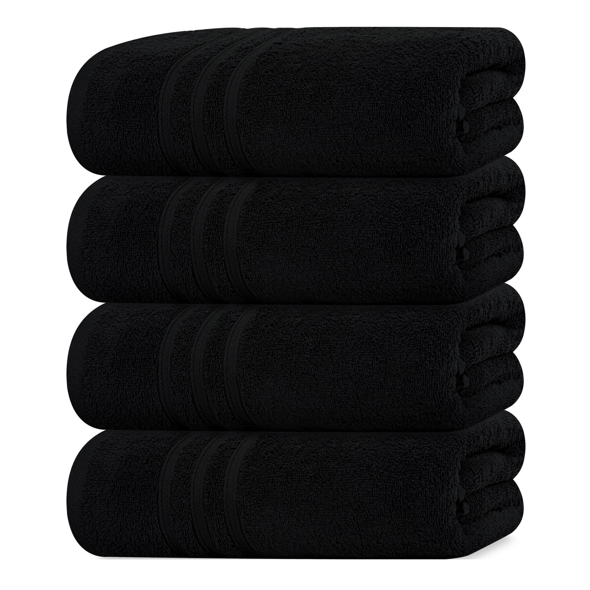 Tens Towels soft black bath towels four-pack for daily bathroom use