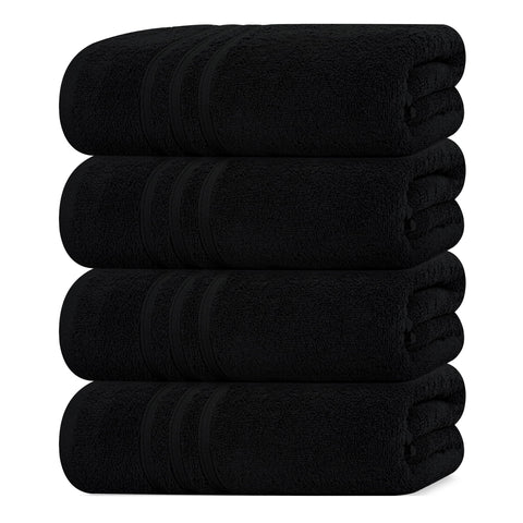 Tens Towels soft black bath towels four-pack for daily bathroom use