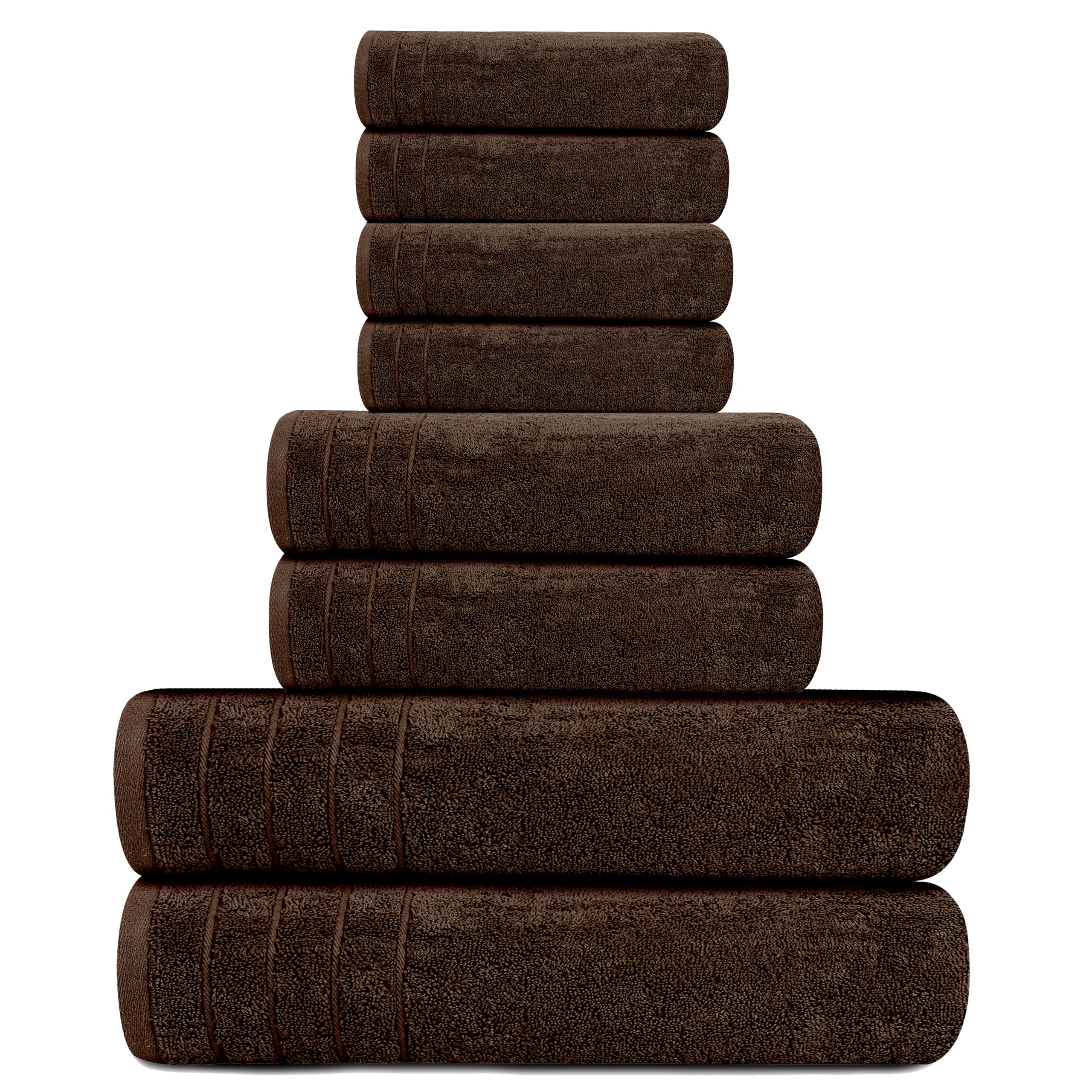Tens Towels soft cotton texture adds a cozy bath feel in brown
