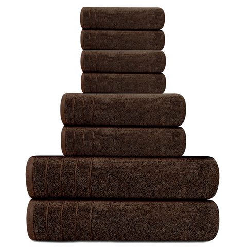 Tens Towels soft cotton texture adds a cozy bath feel in brown