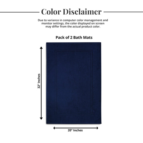 Tens Towels navy bath mat elevates bathroom aesthetics with softness.