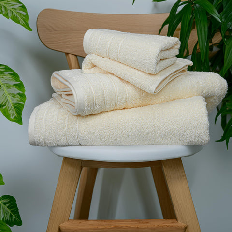 Tens Towels superfine cotton texture highlights soft, luxurious hand feel.