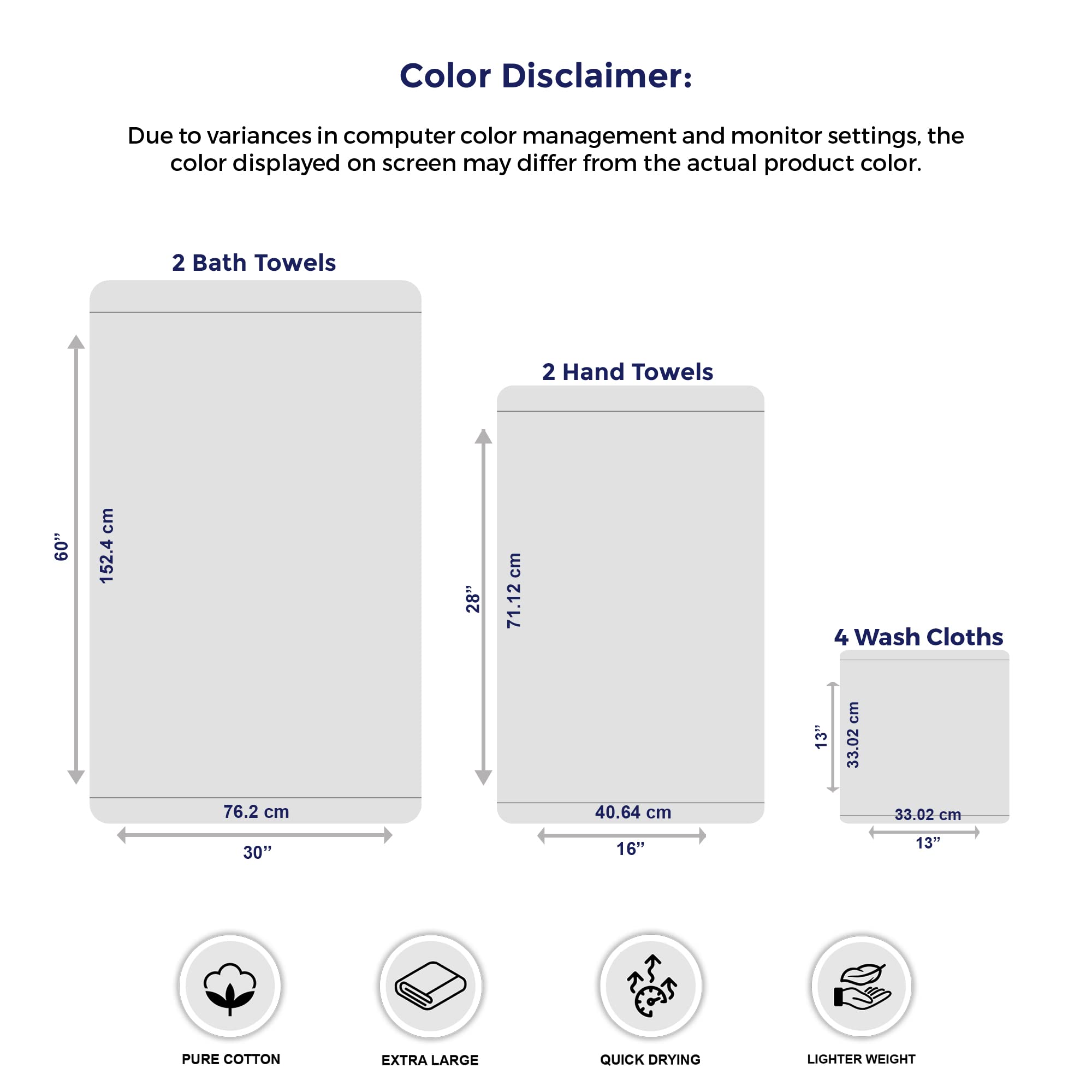 Tens Towels care note: wash before use and follow low-heat drying