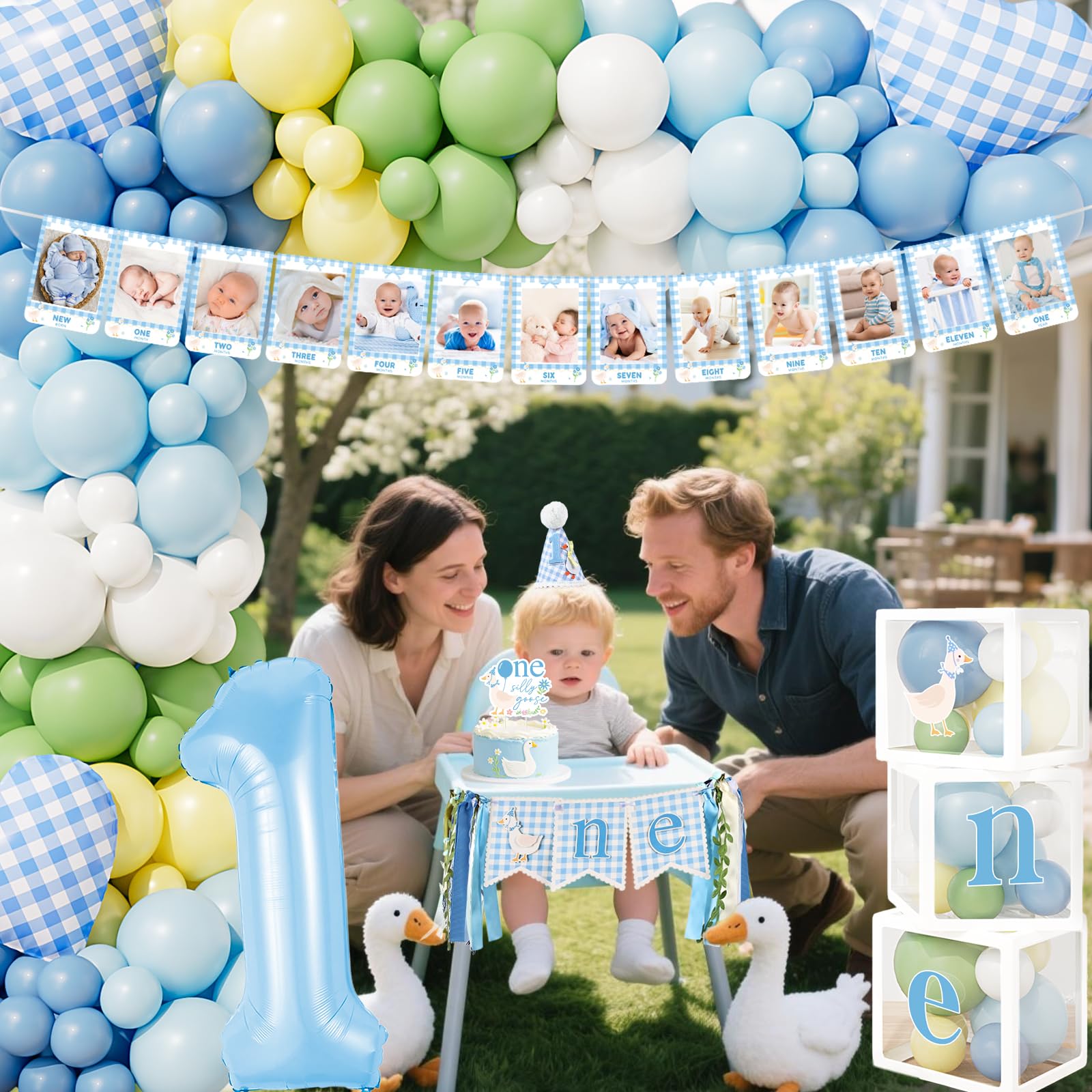 Goose high chair banner decorating baby's seating for photos