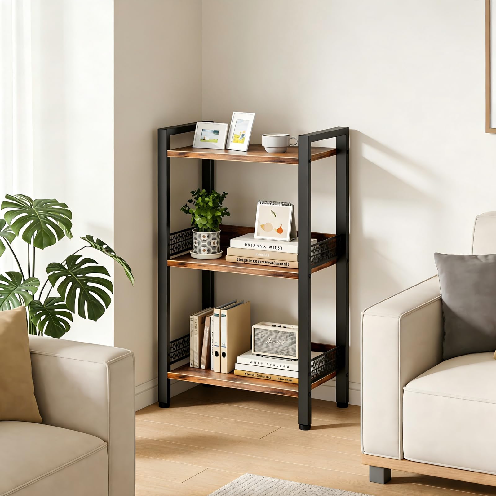 Tensirock sturdy carbon steel construction supports heavy books and decor.