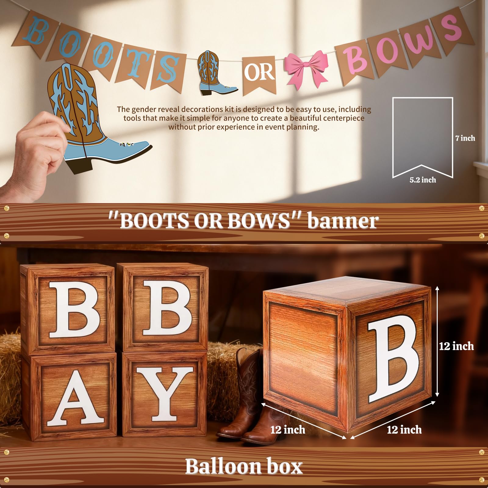 Tenshun tablecloth and banner set unifies western theme