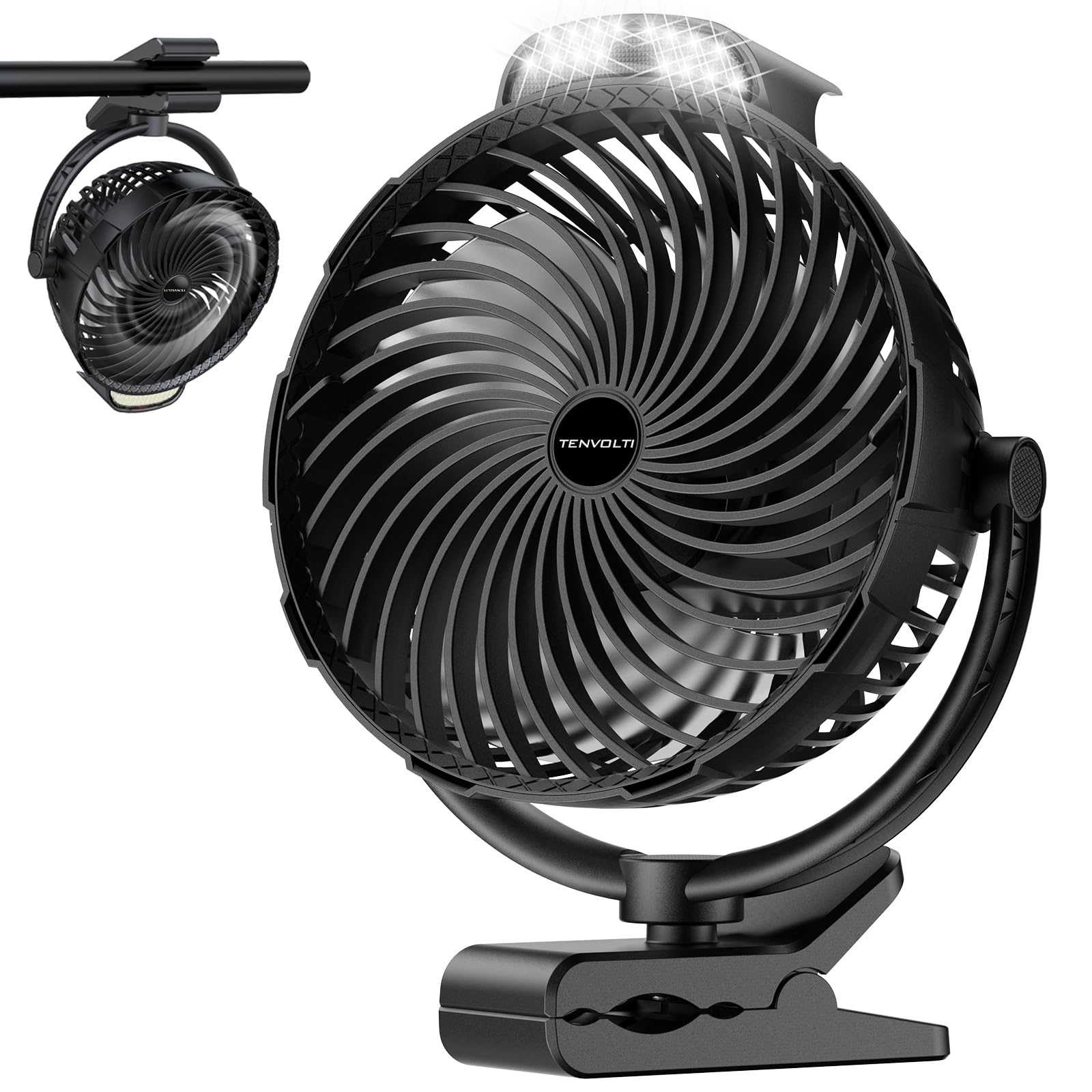 Tenvolti clip-on fan 8-inch for desk cooling on the go
