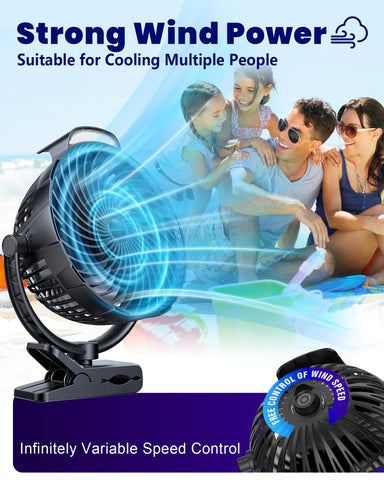 Tenvolti long battery-life fan lasts through long days outdoors