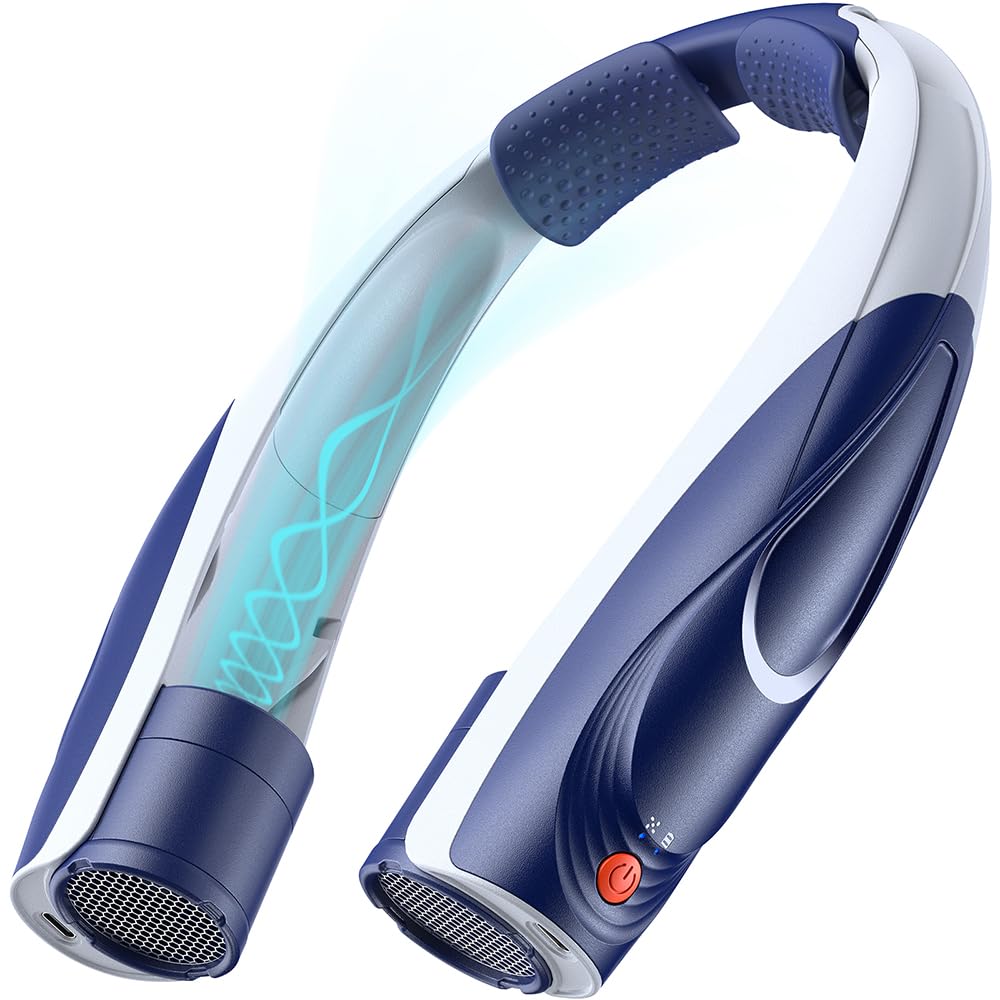 Tenvolti neck fan with 360-degree airflow for all-around cooling outdoors.
