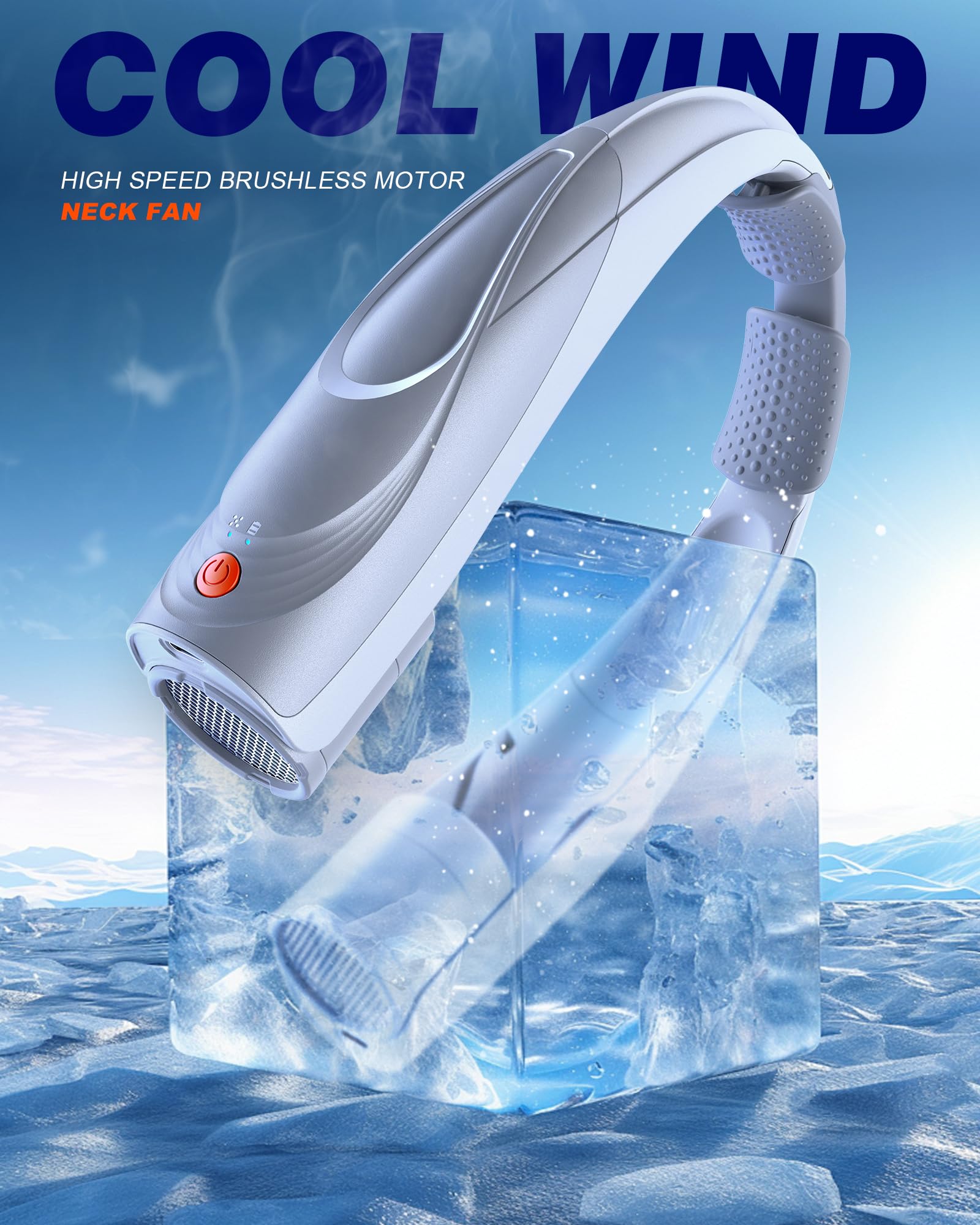 Tenvolti neck fan with six speeds for customized airflow on the go.