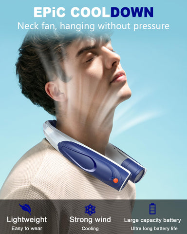 Tenvolti neck fan highlighting 6000mAh battery for long-lasting power.