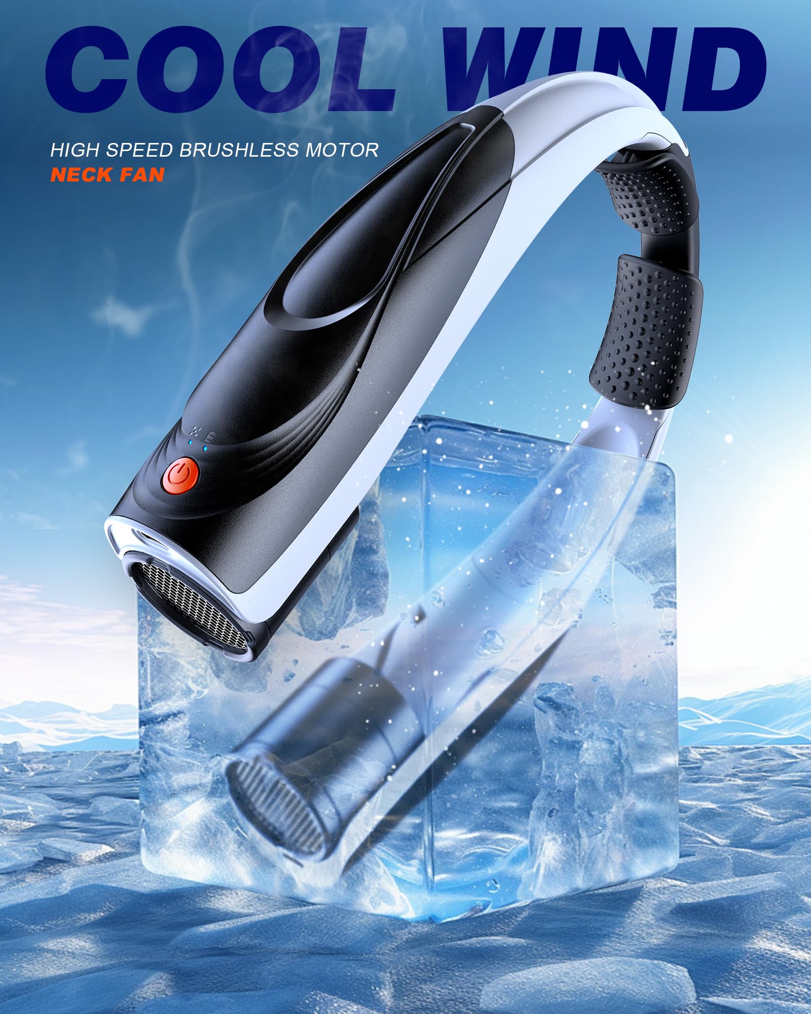 Tenvolti neck fan with 6000mAh battery for long-lasting breeze.