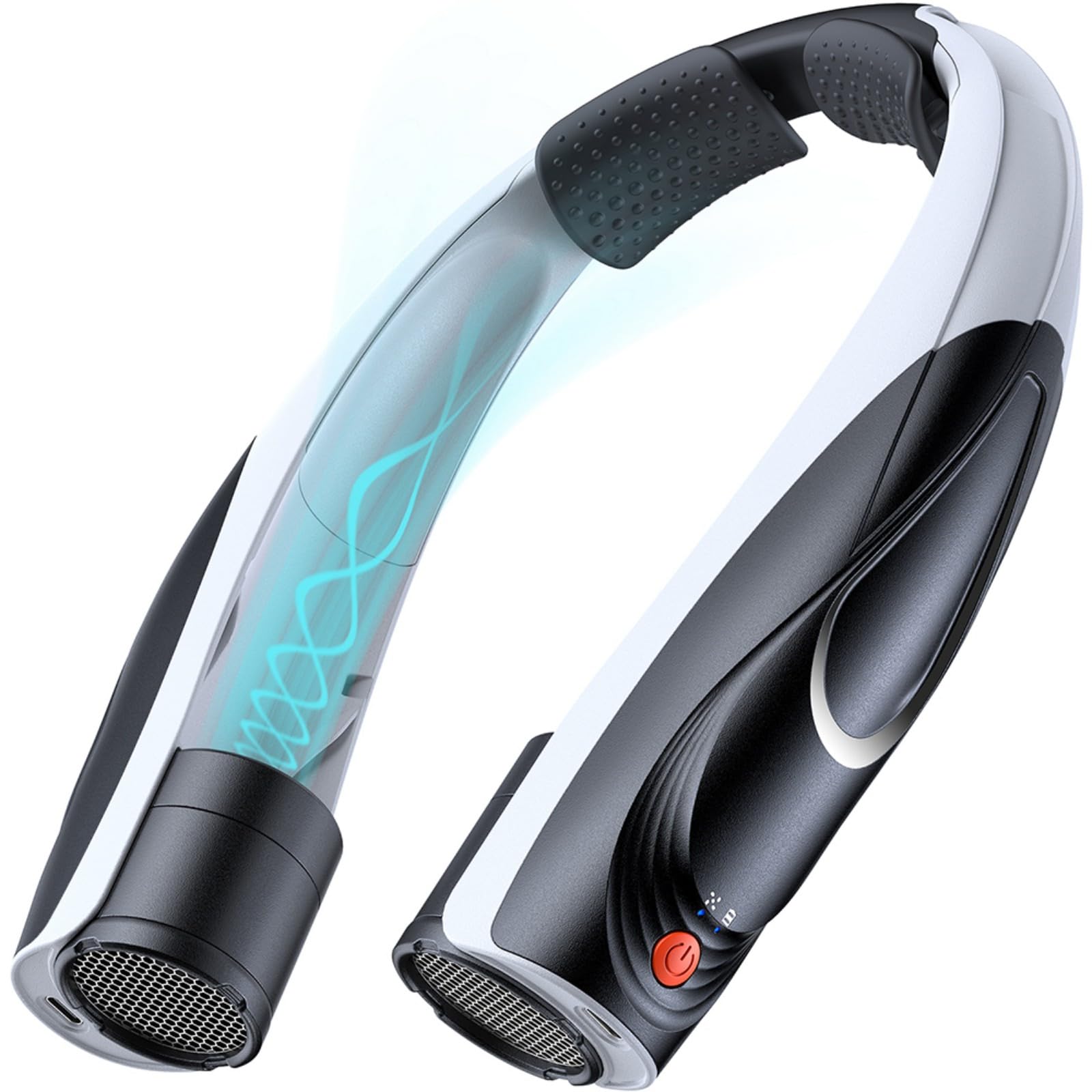 Tenvolti neck fan worn on the neck for hands-free cooling.