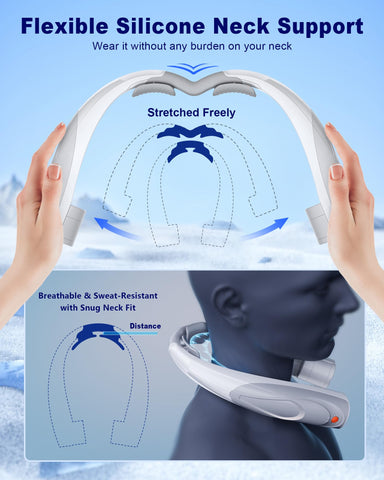 Tenvolti neck fan available in stylish colors for office or outdoors.