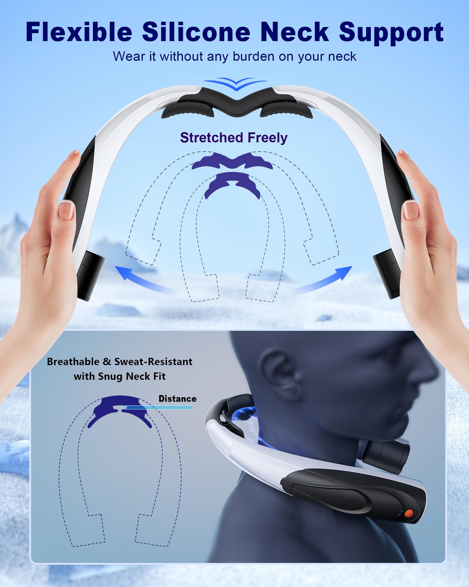 Tenvolti neck fan uses USB-C charging for quick recharging.