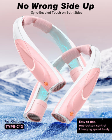 Tenvolti neck fan with USB-C fast charging for quick power top-up