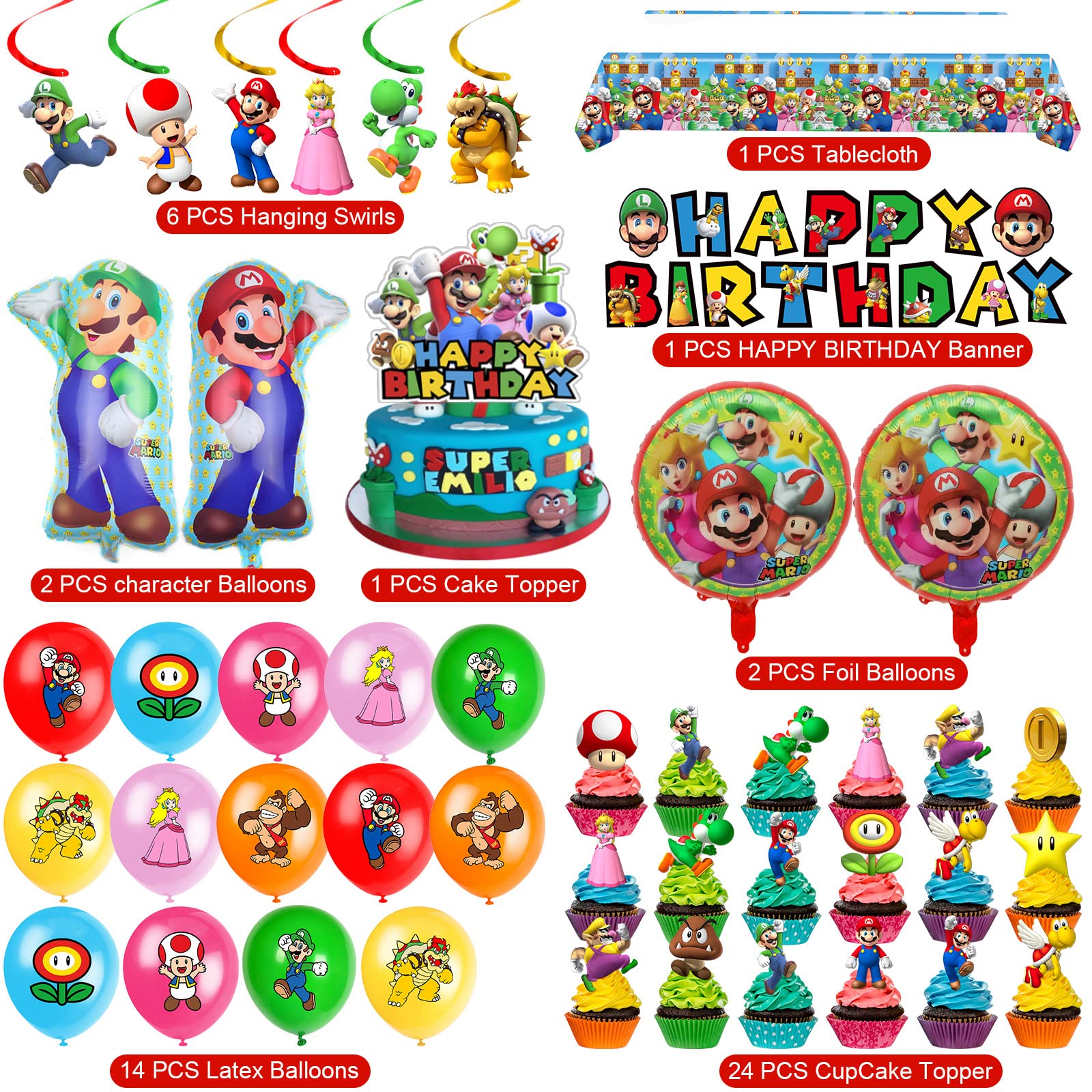 TEOY Mario balloons elevate ambiance with vibrant colors for kids and guests.