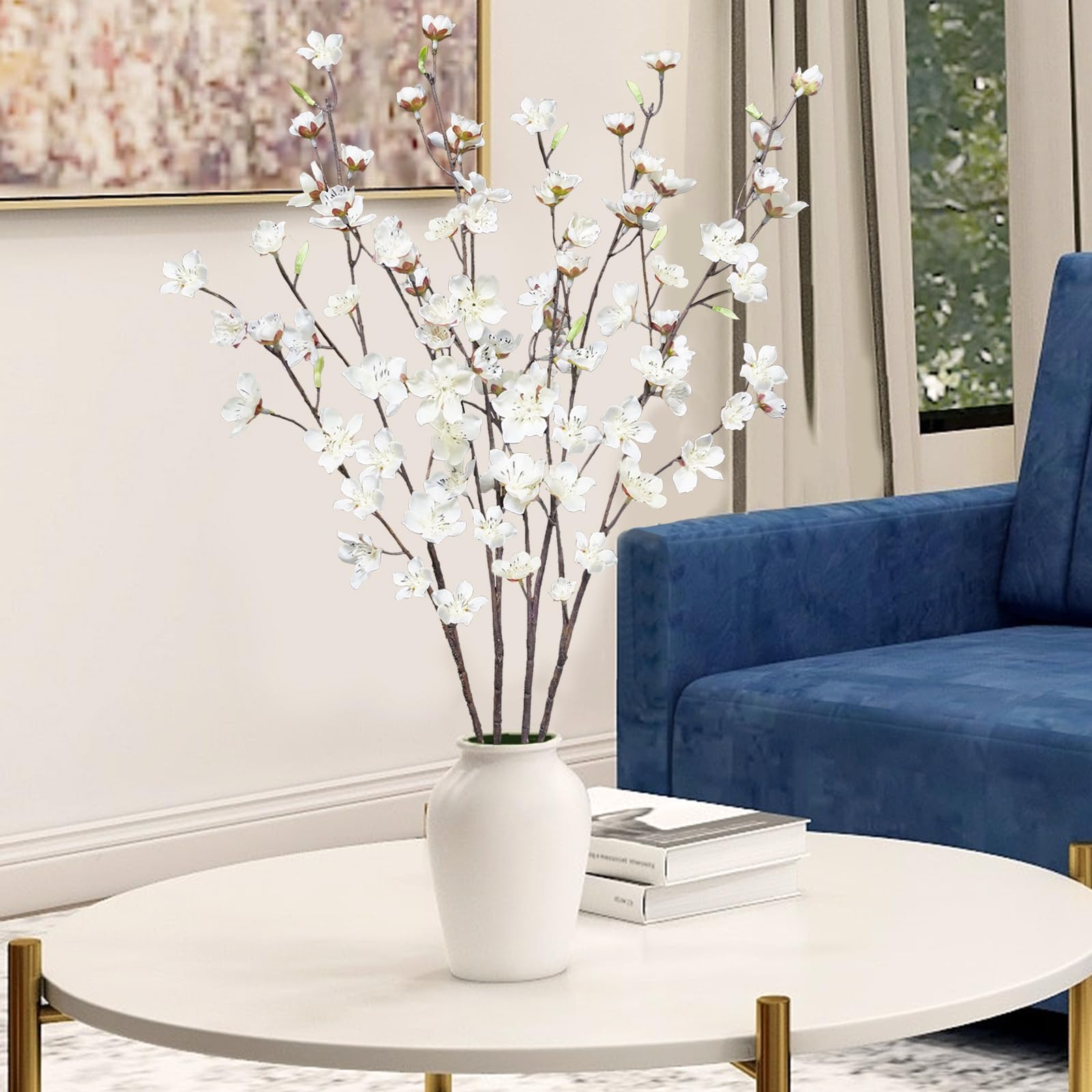 Tepaler white cherry blossom silk stems suitable for lasting floral displays.