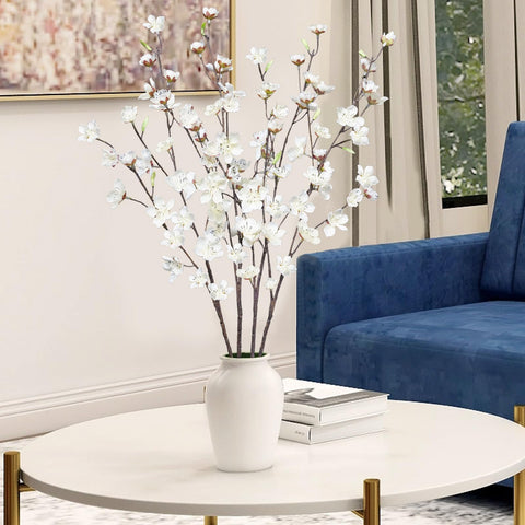 Tepaler white cherry blossom silk stems suitable for lasting floral displays.