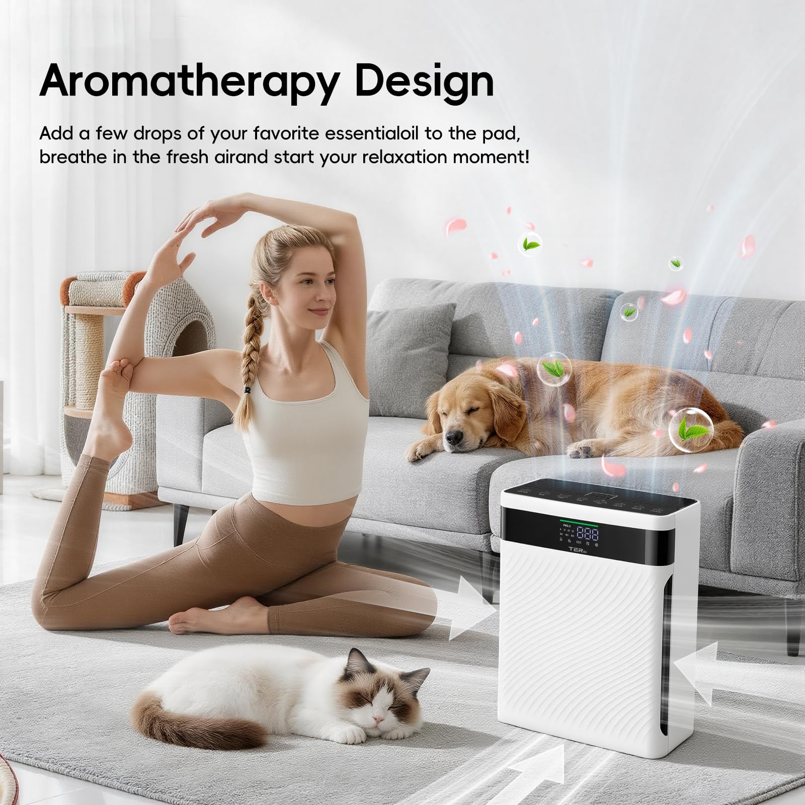 TER Air child-lock keeps settings safe from curious paws and kids.