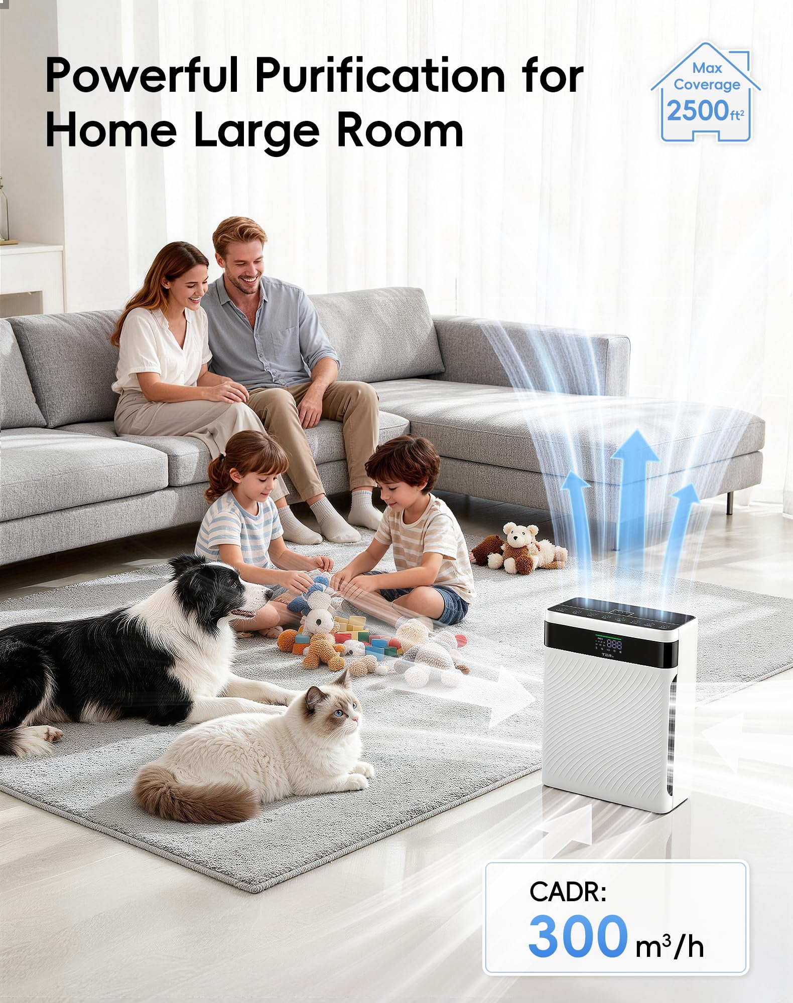 TER Air h13-hepa-filter provides efficient filtration for fine dust and dander.