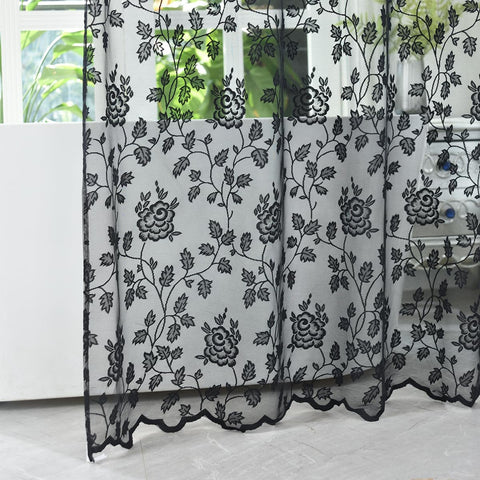TERLYTEX panel draped across the tub area adds vintage charm