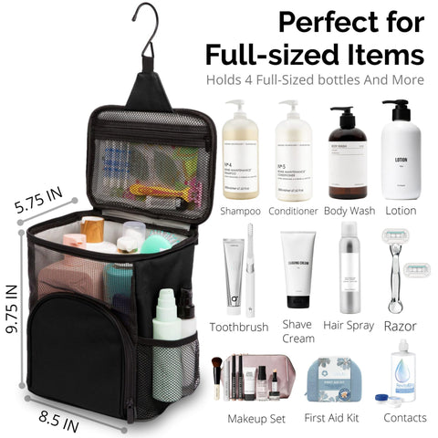 TERRA HOME Hanging shower caddy on door for quick access.