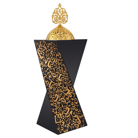 TERSchelling resin incense burner in black enhances home ambiance.