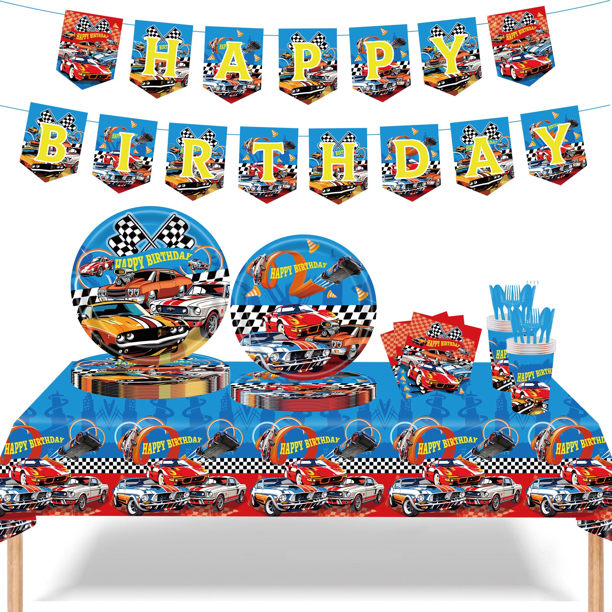 Tesitehi racing car banner brightens the party space and sets the racing theme
