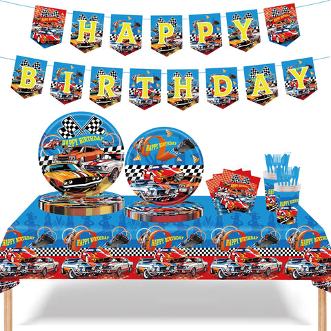 Tesitehi racing car banner brightens the party space and sets the racing theme