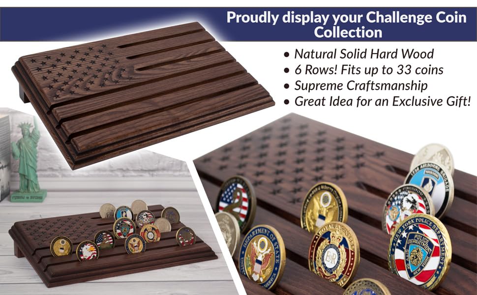 TESLYAR American flag design coin display adds patriotic charm