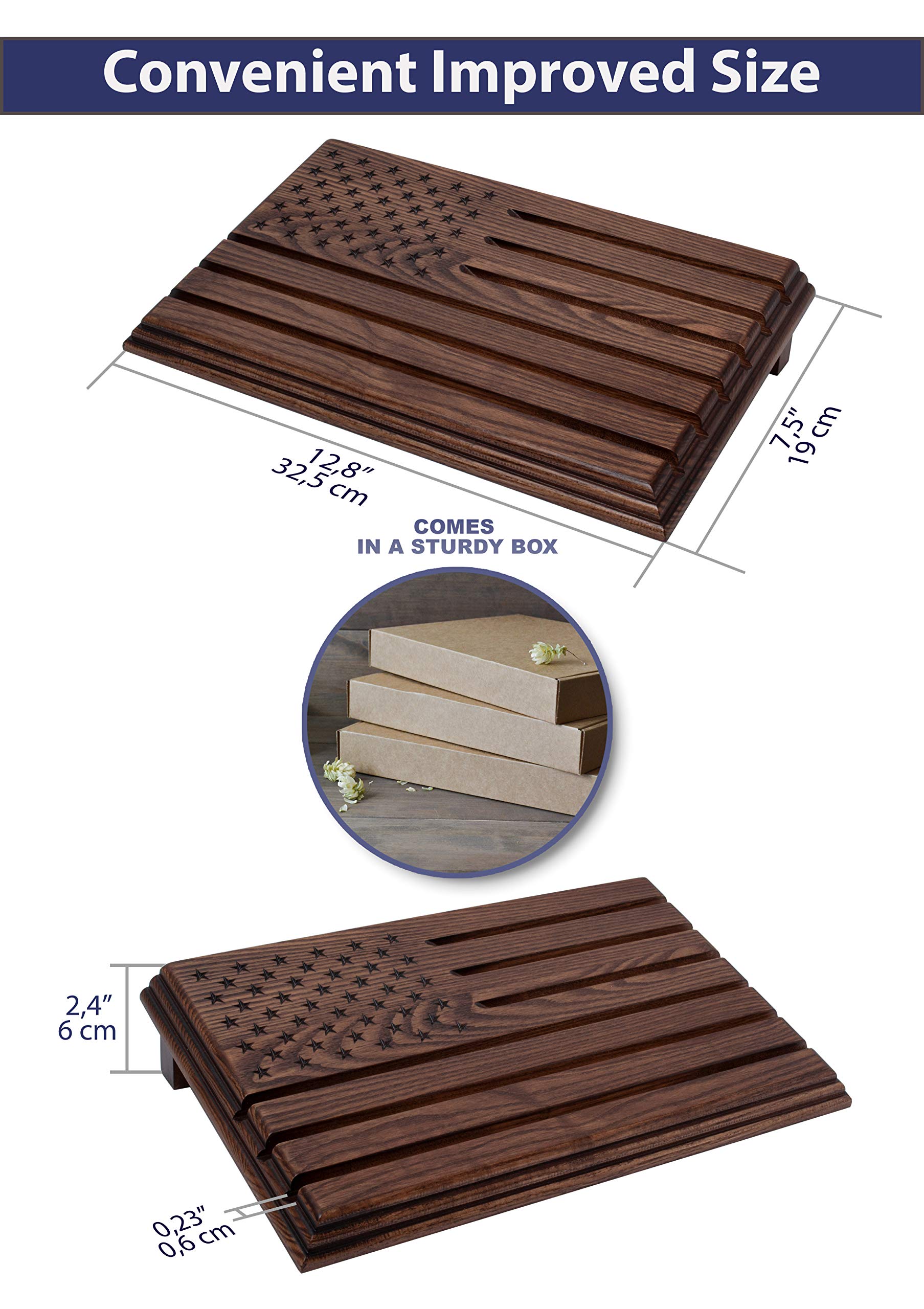 TESLYAR solid wood coin display rack adds natural warmth to any desk
