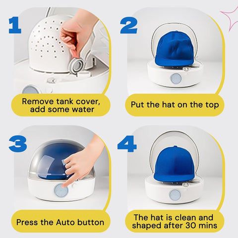 Tesmotor easy one-touch control simplifies hat care in a single session.