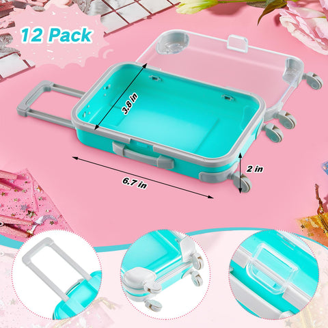 Tessco for you colorful mini-suitcase showing nine color options.
