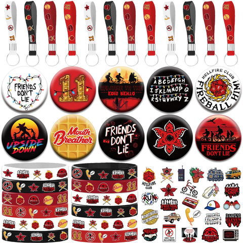 Tetcuican 84Pcs red and black horror decor set for eerie birthday ambiance.