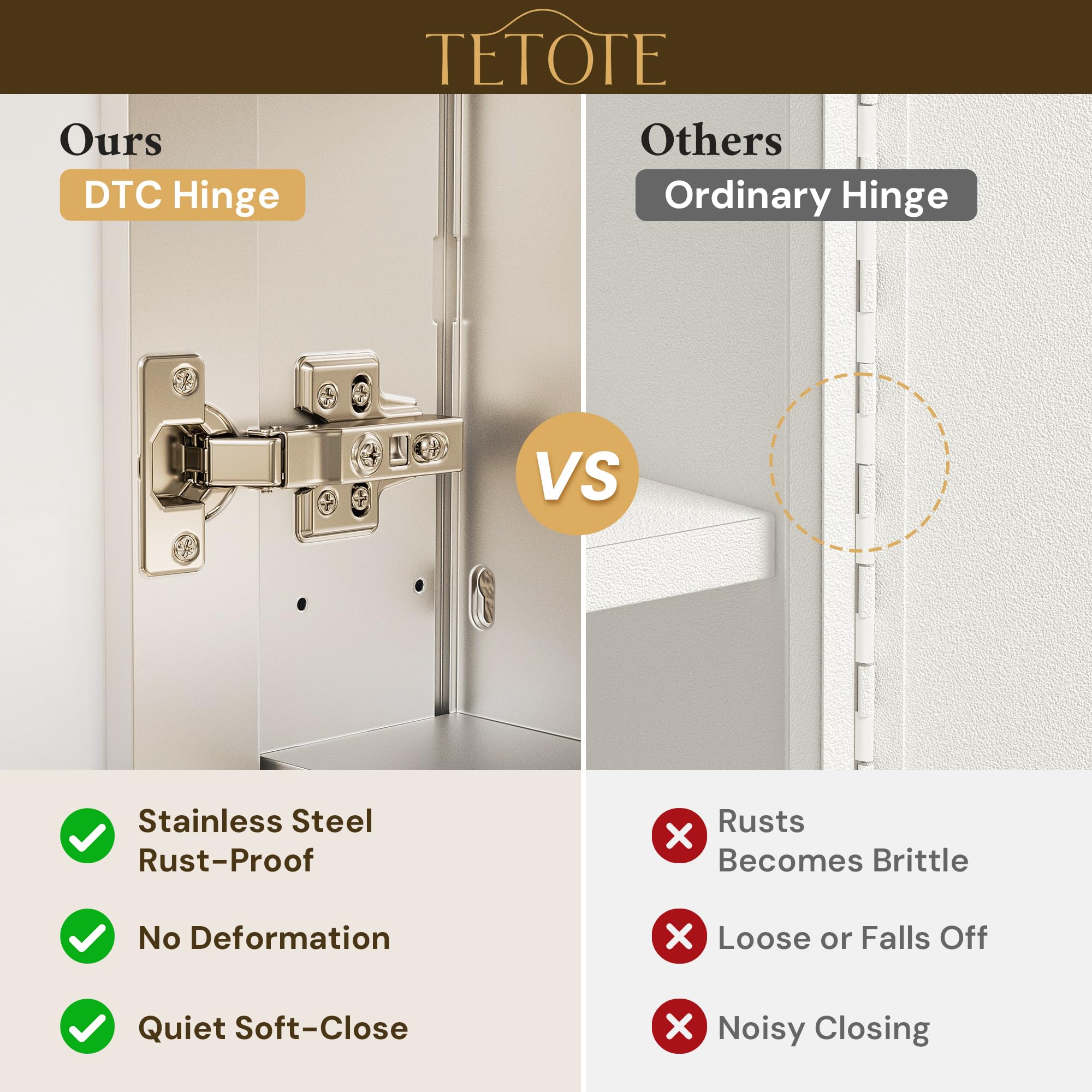 tetote recessed installation option for a seamless bathroom look
